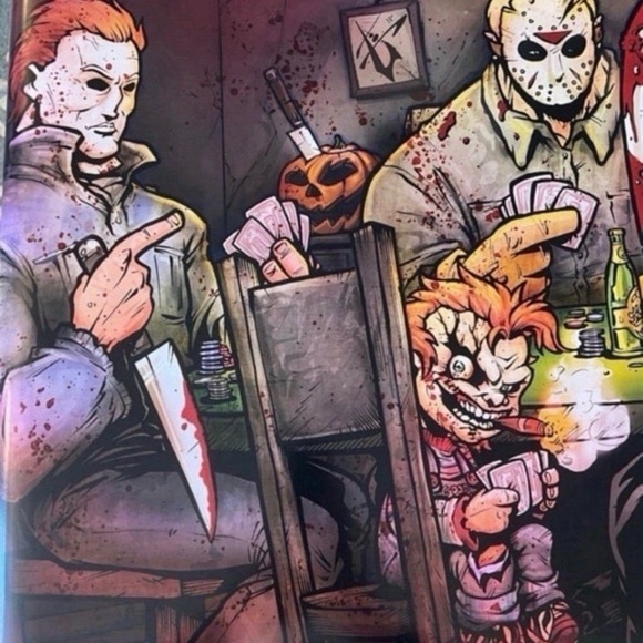 Horror Poker Night Graphic Art Print - Multicolor Poster - Picture 2 of 3